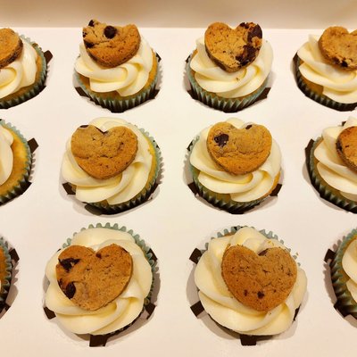 Half Dozen Chocolate Chip Cookie Dough Cupcakes