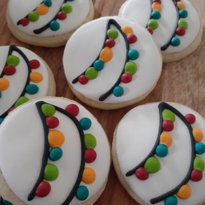 Mini Christmas Light Iced Sugar Cookies