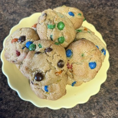 Browned Butter M&M  Sourdough Cookies