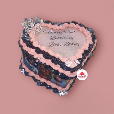 8” Heart Portrait Cake (can add burnaway effect)