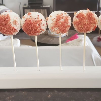 Stuffed Strawberry With Strawberry Preserve And Frosting