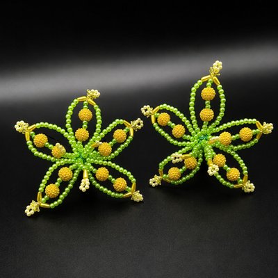 🌸 PANAMANIAN TEMBLEQUES – Yellow & Lime Green