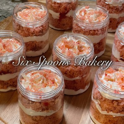 Strawberry Surprise Cake Parfait 