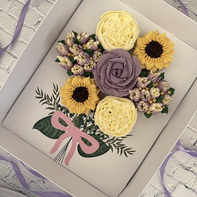 Boxed Floral Cupcakes