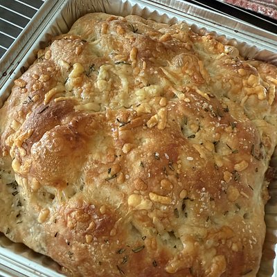 Roasted Garlic Parmesan & Rosemary Focaccia 