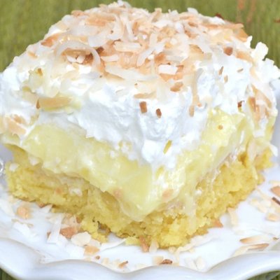 Pineapple Coconut Pudding Cake
