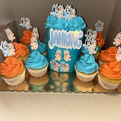4in cake;  12 Cupcakes 