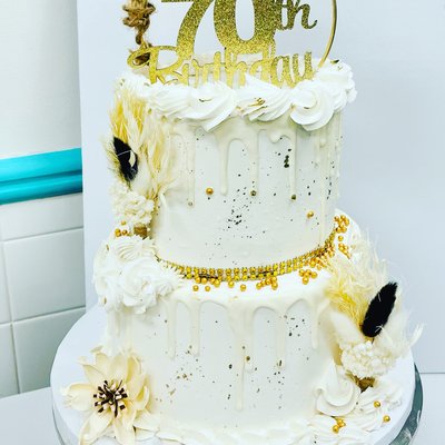 2 Tier Cake Feeds 36