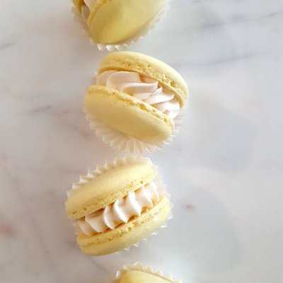 Lemon Vanilla Macarons 8 Pc