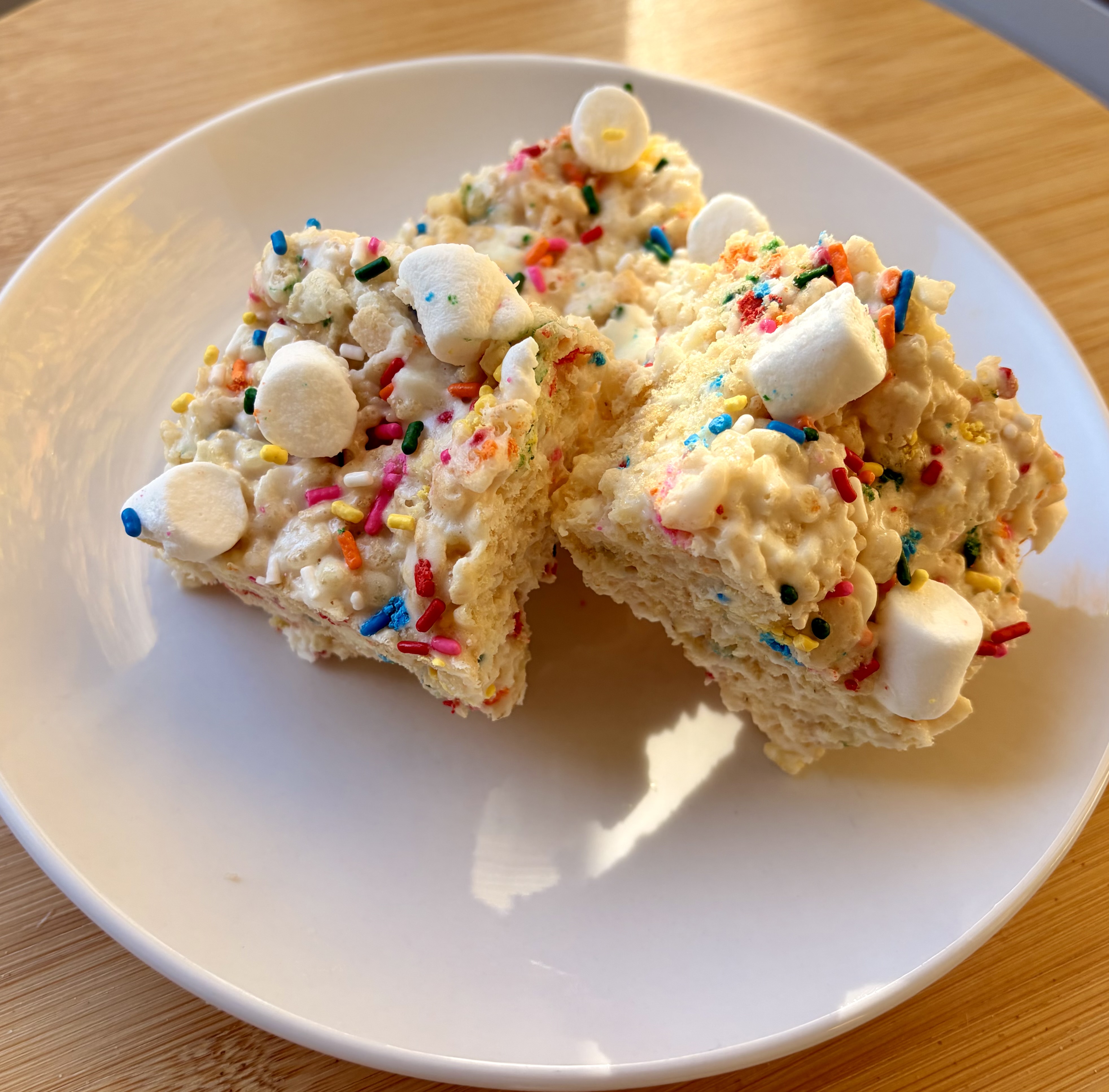 Funfetti White Chocolate Rice Crispy Treats (Gluten Free)