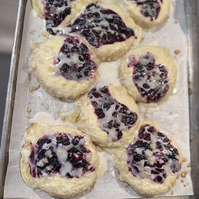 Blueberry Cream Cheese Sourdough Discard Kolaches 