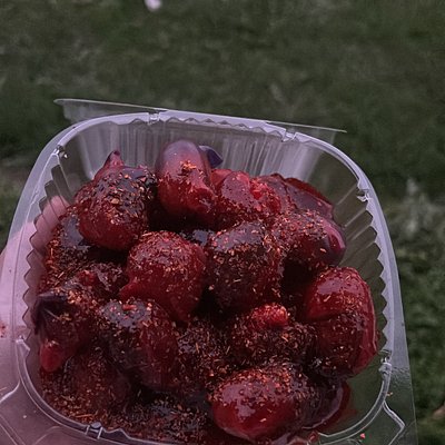 Fruit Roll Up Covered Grapez W/ Homemade Chamoy 