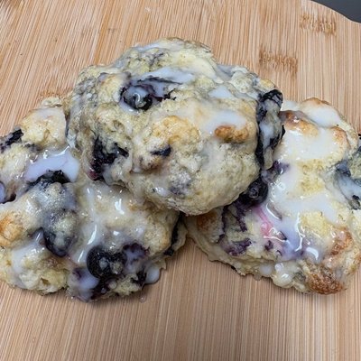 Lemon Glazed Sourdough Blueberry Scones (2 Pack)