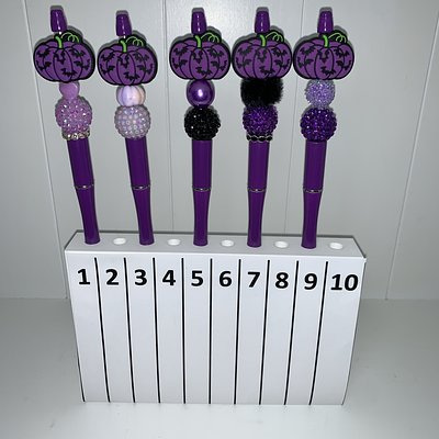 Pumpkin Beaded Pens - Purple --- To Order Please Note The Number That Corresponds To The Pen(s) You Would Like To Purchase