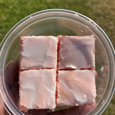 Iced Strawberry Brownies