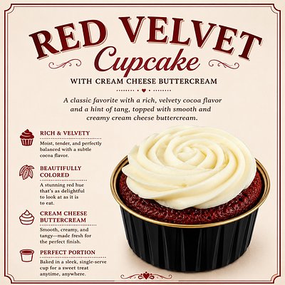 Red Velvet Cupcakes (1 Dozen) 