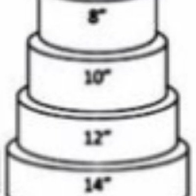 White Buttercream Wedding  Cake 210 Servings 