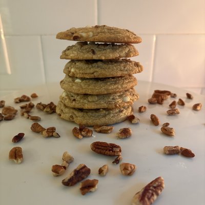 White Chocolate Maple Pecan Cookies