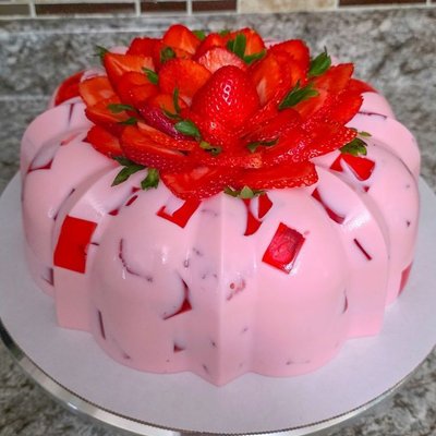 Gelatina De Yogurt De Fresa / Strawberry yogurt Jelly