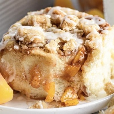 Peach Cobbler Morning Rolls