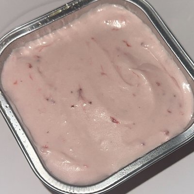 Strawberry Cake With Strawberry Icing In A Foil Pan