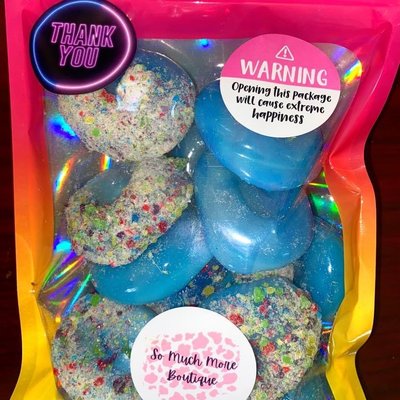 Large Candied Blue Raspberry gummy Rings 