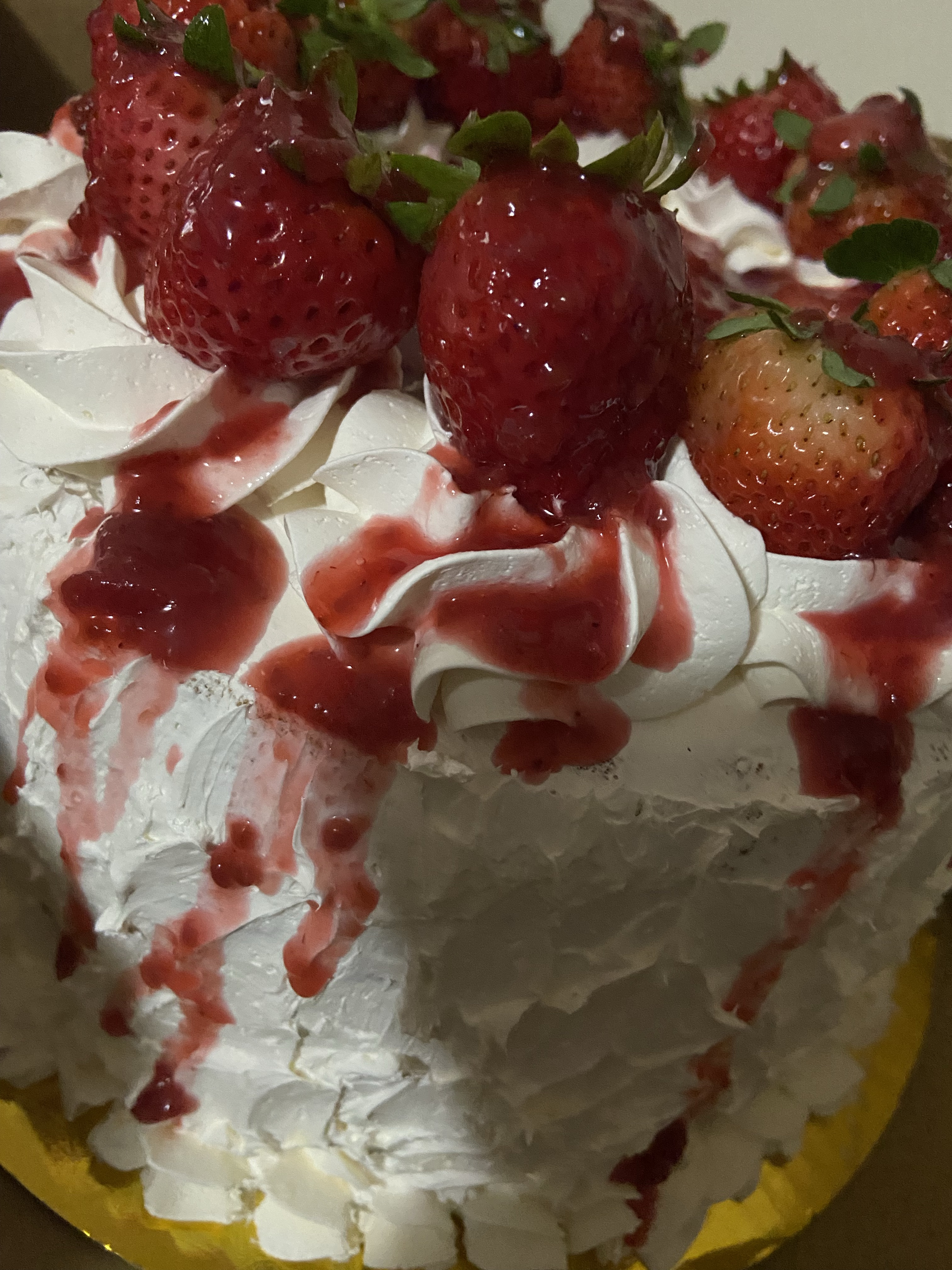 Strawberry Shortcake w/homemade Strawberry Glaze & whipped Frosting 