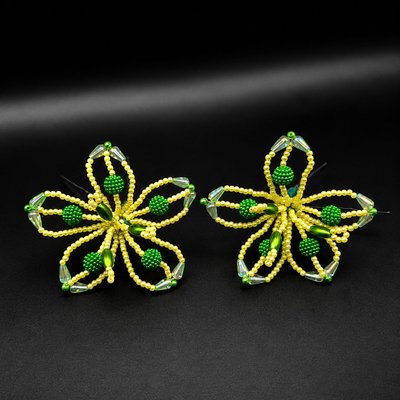 🌸 PANAMANIAN TEMBLEQUES – Yellow & Kelly Green