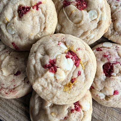 White Chocolate Raspberry Lemon Cookie