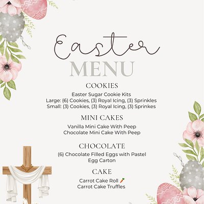 Easter Menu 