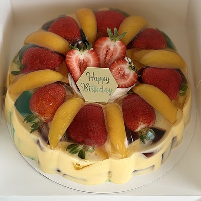 10” Gelatina Con Frutas 