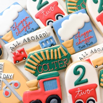 Chugga Chugga Two Two Birthday Cookies
