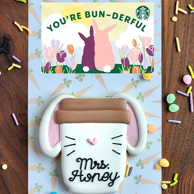PERSONALIZED Bunny Cup W/GIFT CARD