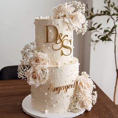 2 Tiered Engagement Cake 