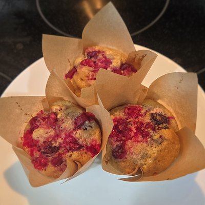 Cranberry White Chocolate Chip Muffins