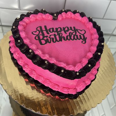 $50 One Layer Heart Cakes 