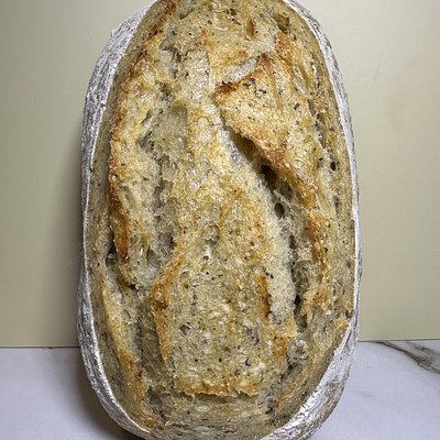 Italian Herb & Roasted Garlic Artisan Sourdough Loaf