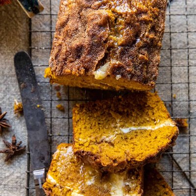 Cream Cheese Swirled Cinnamon Pumpkin Butter Bread (Large)