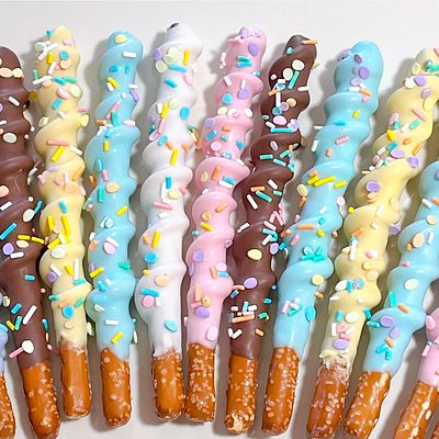 Custom Chocolate Covered Caramel Pretzel Rods