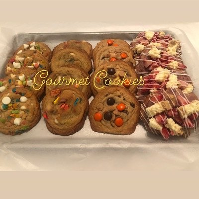  16 Gourmet Cookies ( Variety Pack) Strawberry Cheesecake, Reese’s Pieces, Lucky Charms, Fruity Pebbles