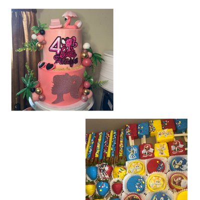 2 tiered Cake & 4 Dozen Treats 