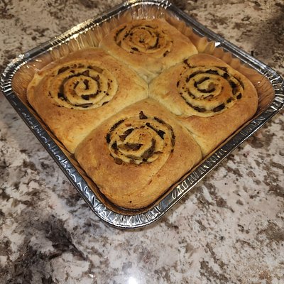 Savory Rolls - Mushroom Onion Garlic Parmesan (8x8 Pan Of 4 Rolls) 