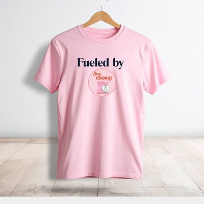 Fueled By Hey Cookie! Adult T-Shirt (Pink)