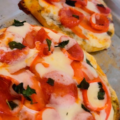 Flat Bread Oven Roasted Pastrami Pizza (other Topping Options Available)