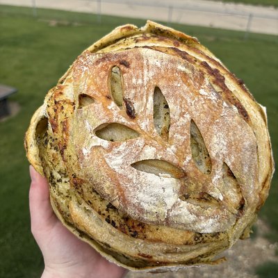 Pesto Basil Mozzarella Sourdough 