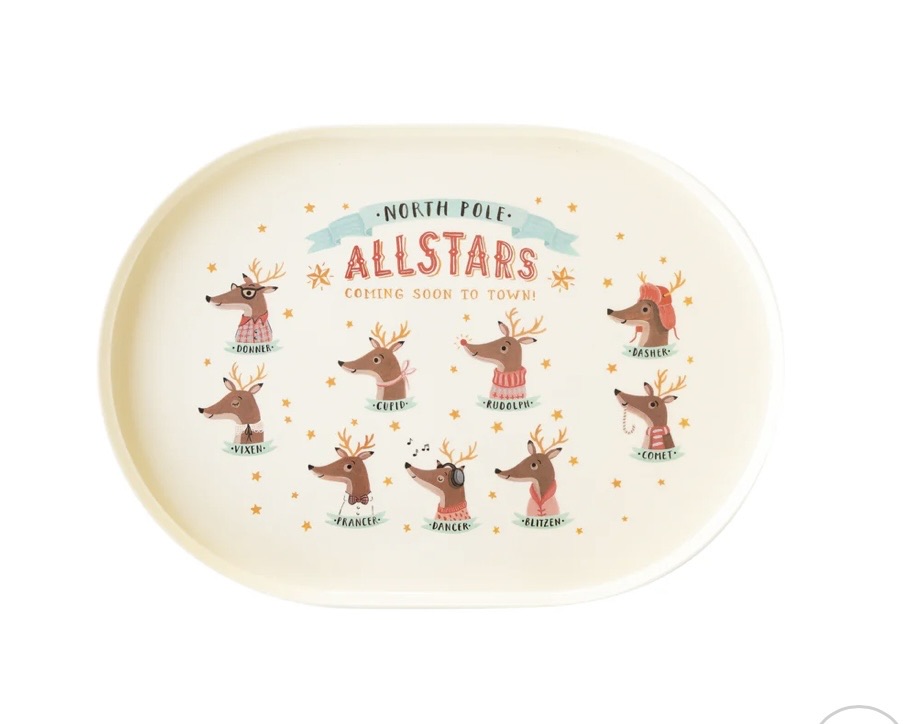 2025 Holiday Cookies/Treats - Large/Reindeer Platter 17x11