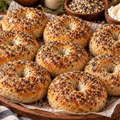Everything Sourdough Bagels