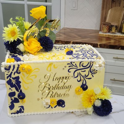 14"×7" Rectangle Cake With Acrylic Topper (Sizes Customizable)