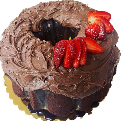 Double Chocolate Pound With Fresh Strawberries 