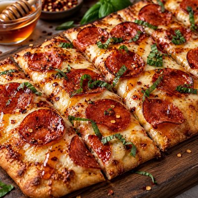 Hot Honey Pepperoni Flatbread (regular or turkey pepperoni)